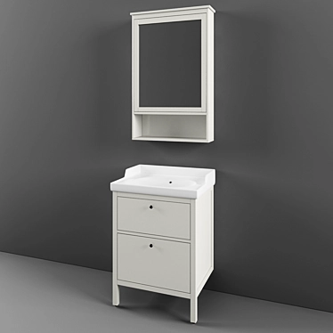 Modern White Bathroom Set - Hemnes/Rättviken 3D model image 1 