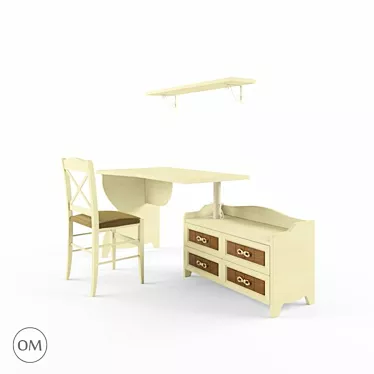 Camilla White 12 - Children's Writing Desk 3D model image 1 