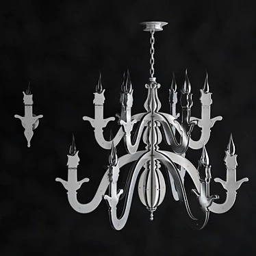Luxury Night Watch: Elegant Metal & Crystal Lamp 3D model image 1 