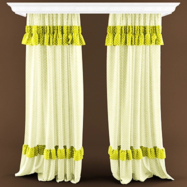 Colorful Kids Curtains 3D model image 1 