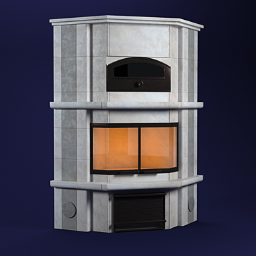 Ultimate Corner Fireplace & Oven 3D model image 1 