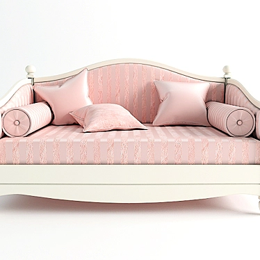 Elegant "Oliver" Woodright Sofa 3D model image 1 