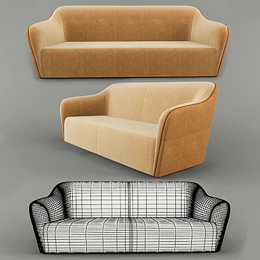 Elegant Smania GRAMERCY Sofa 3D model image 1 