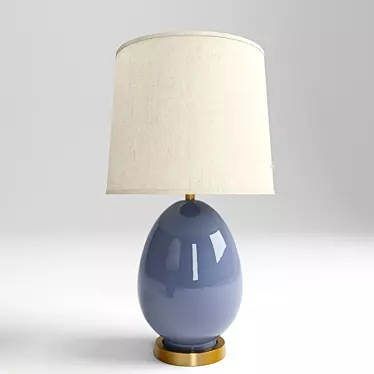 Elegant Blue Egg Lamp 3D model image 1 