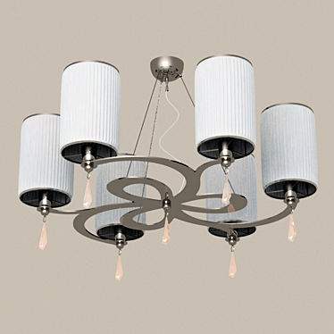 LU Design Chandelier, Chrome & White 3D model image 1 