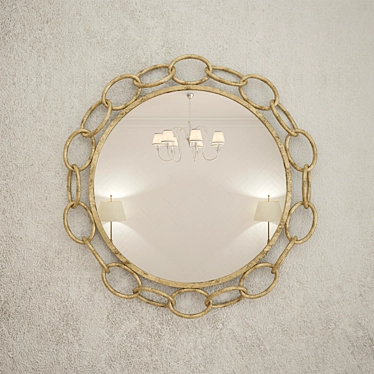 Stylish Metal Chain Mirror 3D model image 1 