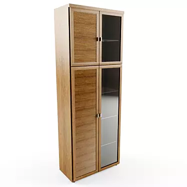 Orneta Wardrobe with Illuminated Glass Shelves | Art. 0875bs 3D model image 1 