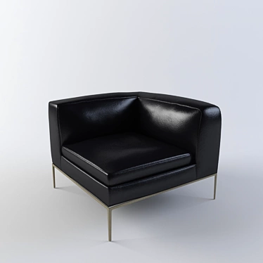 Modular Leather Corner Chair 3D model image 1 