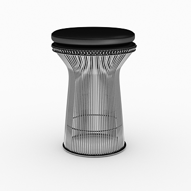 Elegant Steel Stool 3D model image 1 