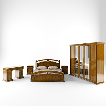 Title: Elegant Classic Bedroom Set 3D model image 1 
