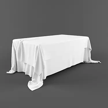 Elegant White Tablecloth 3D model image 1 