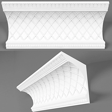 Elite Cornice Set: Main, Meeting & Corner Elements 3D model image 1 