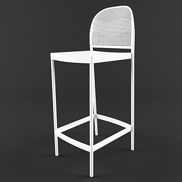 Modern White Plastic Bar Stool 3D model image 1 