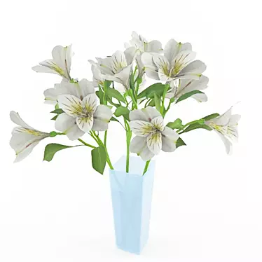 Elegant Alstroemeria Vase 3D model image 1 