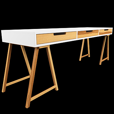 Sleek Modern Desk with Spacious Design 3D model image 1 