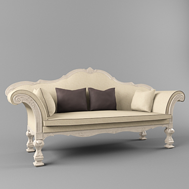 Chic Chelini Sofa with Decorative Pillows 3D model image 1 