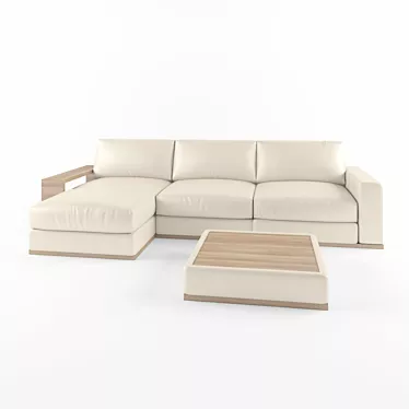 Modern Corner Sofa Set 3D model image 1 