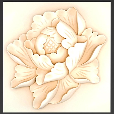 Elegant Floral Relief Wall Decor 3D model image 1 