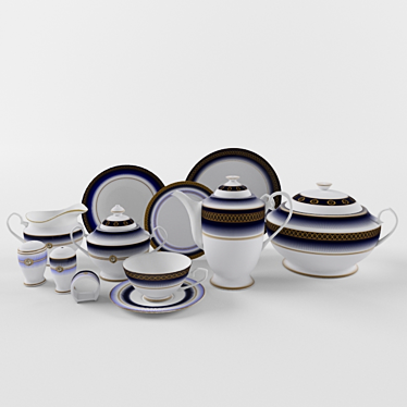 ADMIRALTY Bone China Dining Set 3D model image 1 