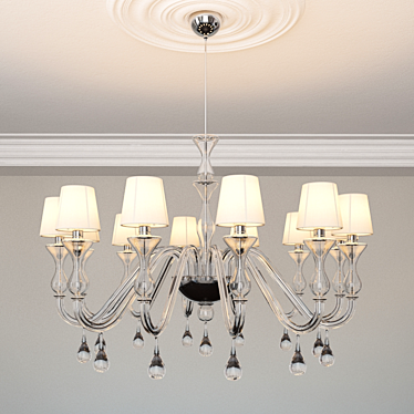 Elegant Brandy Chandelier: 122cm Diameter, 113.1cm Height 3D model image 1 