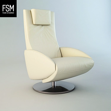 German-made FSM Mate Armchair | High-poly Unwrapped Basemesh | Vray Materials 3D model image 1 