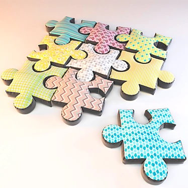Kids Carpet Puzzle Mat: 3DMax+FBX, Corona Renderer 3D model image 1 