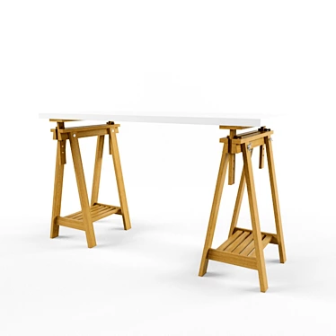 Elegant Wooden Table 3D model image 1 