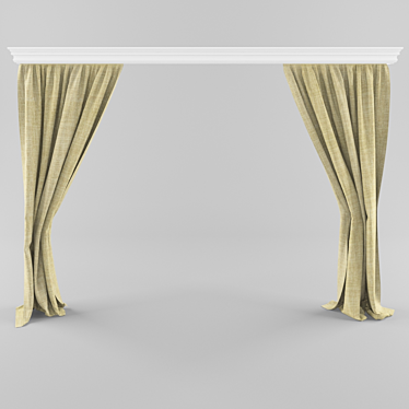 Sleek and Chic: Modern Curtain 3D model image 1 