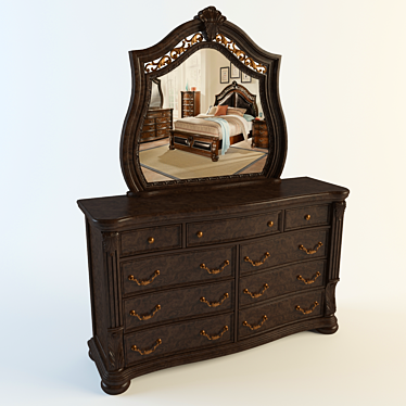 Saltonstall Dresser & Mirror Set 3D model image 1 