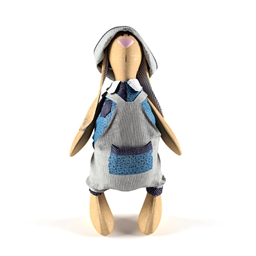 Tilda Bunny Doll in Overalls 3D model image 1 