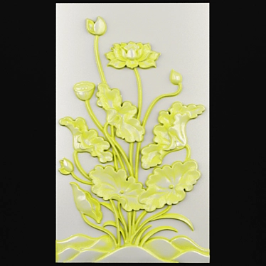 Floral Bas-relief Wall Decor 3D model image 1 