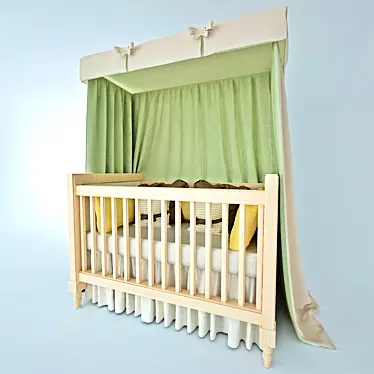 Dreamy Canopy Crib 3D model image 1 