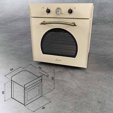 Fornelli Merletto Ivory: Elegant and Efficient Oven 3D model image 1 