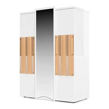 TATOO Mirrored Door Cabinet: Stylish Storage Solution 3D model image 1 