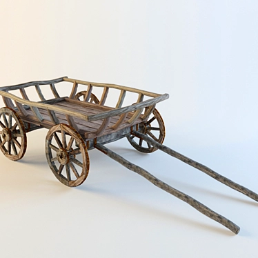 Vintage Cart: Antique Old-World Charm 3D model image 1 
