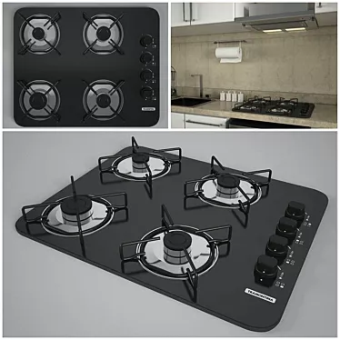 Brazilian-made Tramontina 4GG 55 Cooktop 3D model image 1 