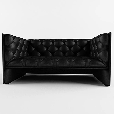  Elegant Leather Sofa with Quilted Design 3D model image 1 