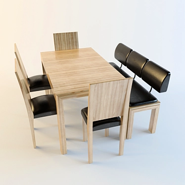 Contemporary Dining Set: 3D Model & Textures 3D model image 1 