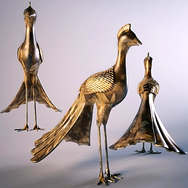 Graceful Avian Art Sculpture 3D model image 1 