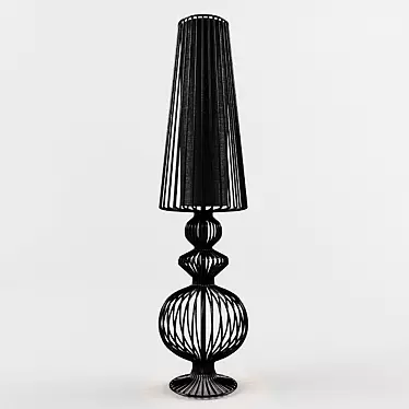Elegant Black Metal Shadow Lamp 3D model image 1 
