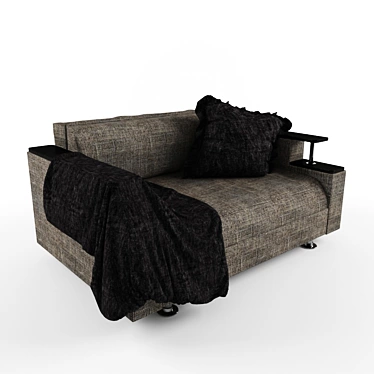 Cozy Sofa with Throw 3D model image 1 