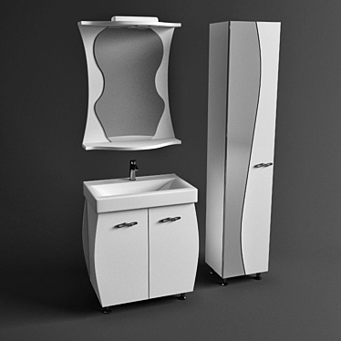 Aqua Rhodes Bathroom Vanity Set 3D model image 1 