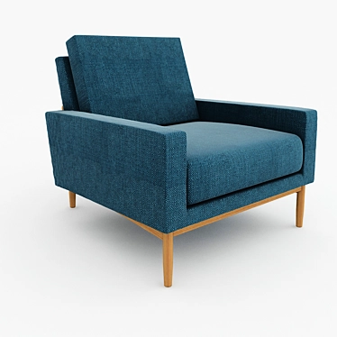 Modern Van Buren Chair with Custom Upholstery and Wood Finish 3D model image 1 