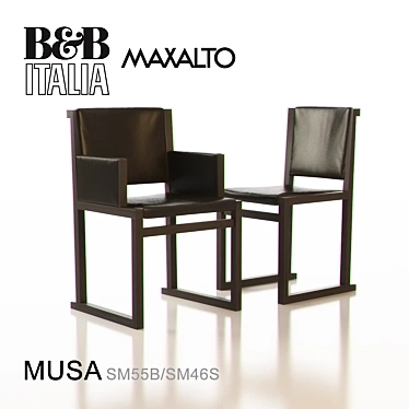 Elegant B&B Italia Maxalto Musa Armchair 3D model image 1 