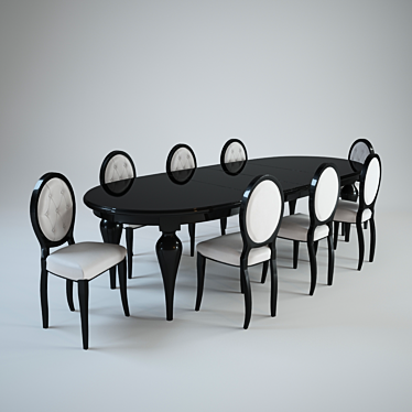 Elegant Dining Set: BERRY tavolo & HILTON chair 3D model image 1 