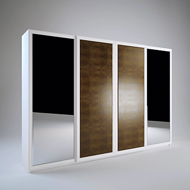 Italian Vogue Sliding Wardrobe 3D model image 1 