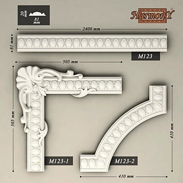 Elegant Corner Molding Set | Harmony 3D model image 1 