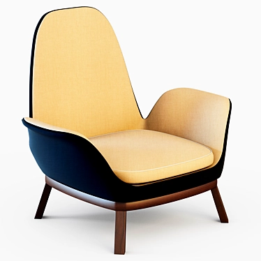 Modern Fireside Chair with Textures 3D model image 1 