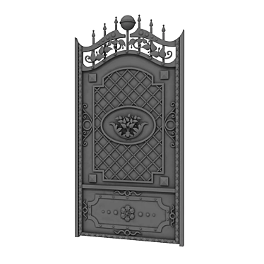 Elegant Iron Gate 3D model image 1 