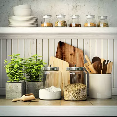 Essential Kitchen Set 3D model image 1 